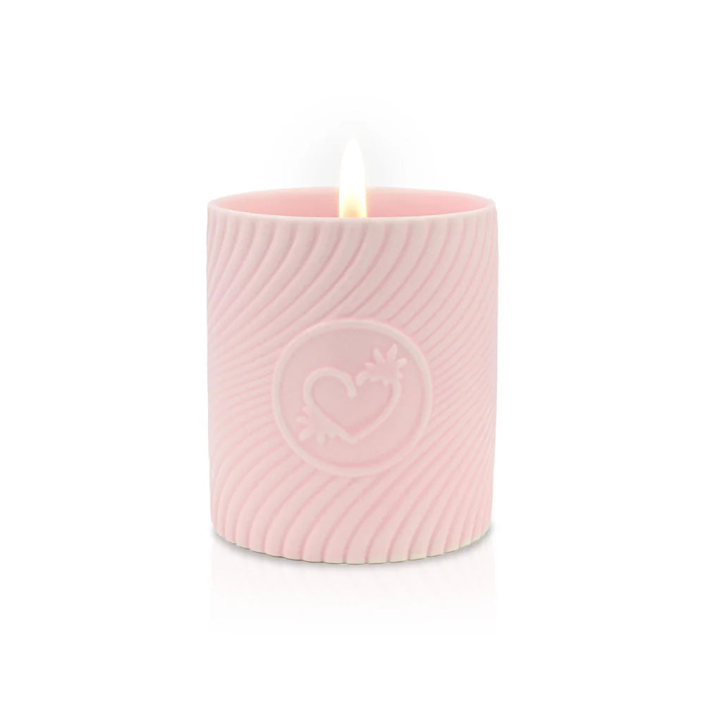 HighOnLove Pink Massage Candle Strawberries & Champagne